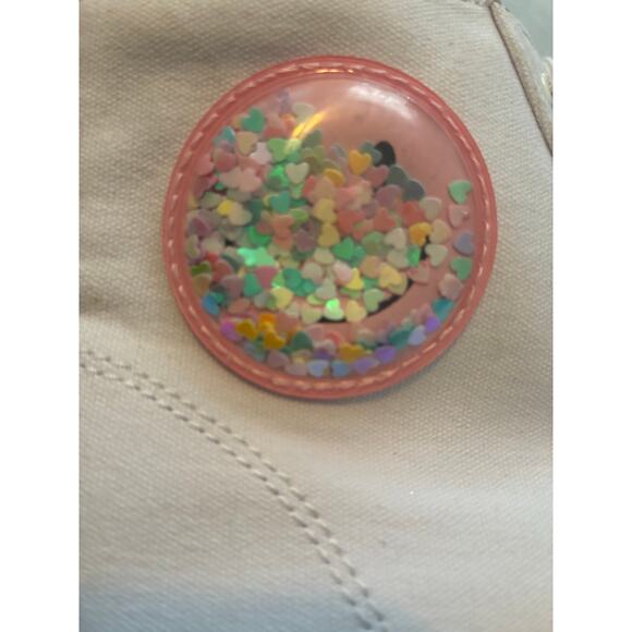 Keds High Top Sneakers Lace Up Confetti Smiley Face Girl's Size 1 - Picture 11 of 11